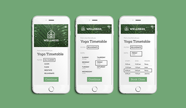 Yoga timetable for Wellness